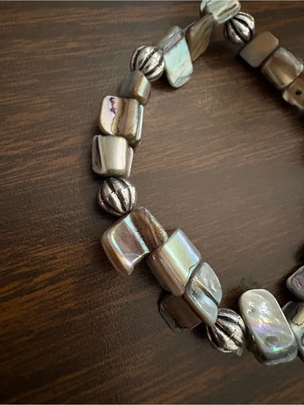 Abalone Shell & Seafoam Green Beaded Bracelet Set